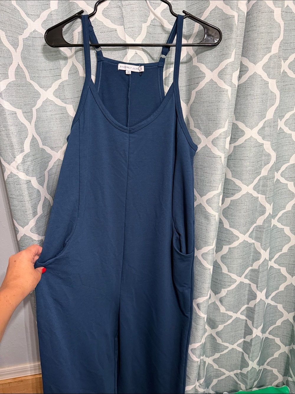 Sincerely Jules Navy Blue Wide-Leg Strappy Jumpsuit NWOT